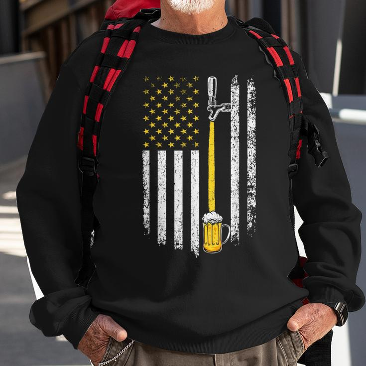 Patriotic Us Flag American Brewery Craft Beer Funny Men Sweatshirt Gifts for Old Men