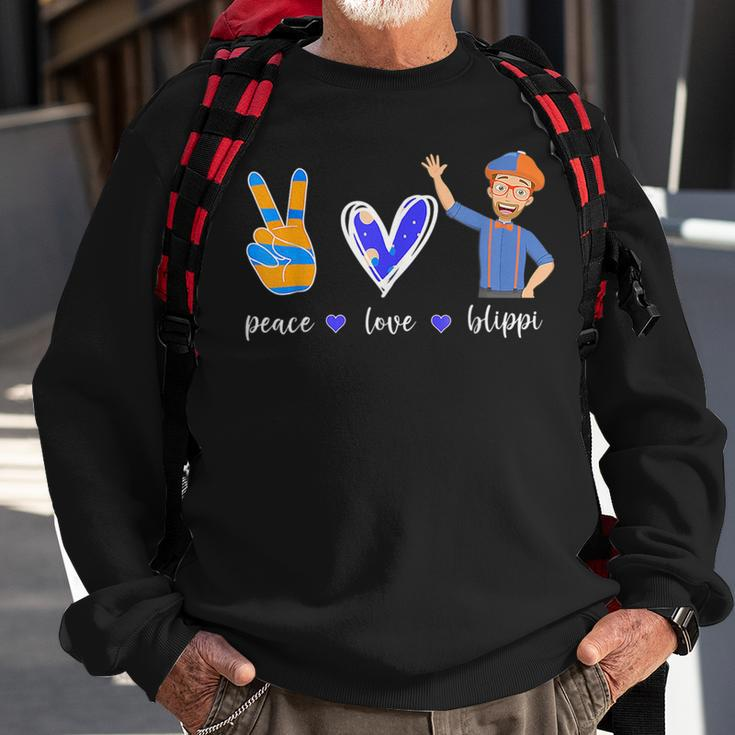 Peace Love Funny Lover For Men Woman Kids Blippis Sweatshirt Gifts for Old Men