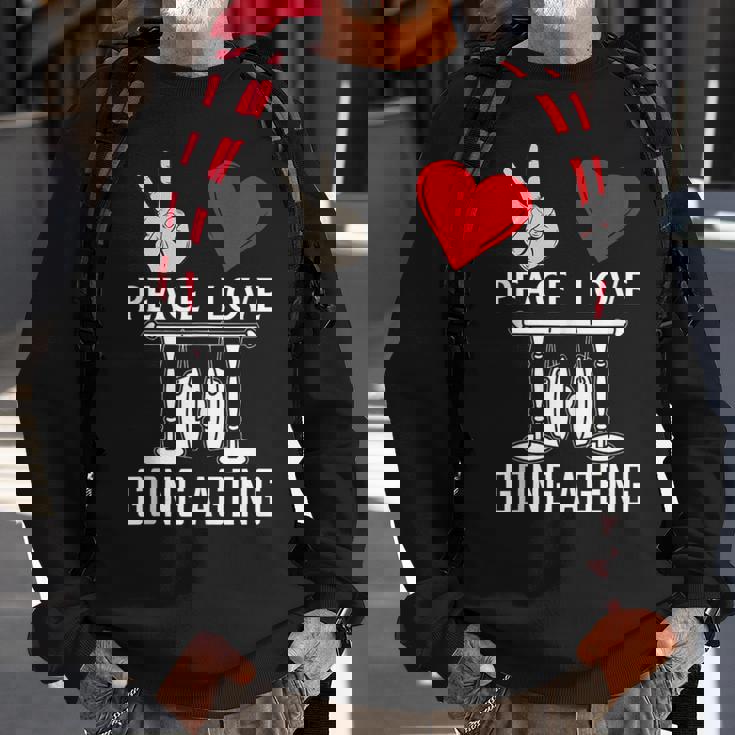 Peace Love Gong Ageng Indonesian Instrument Music Sweatshirt Gifts for Old Men