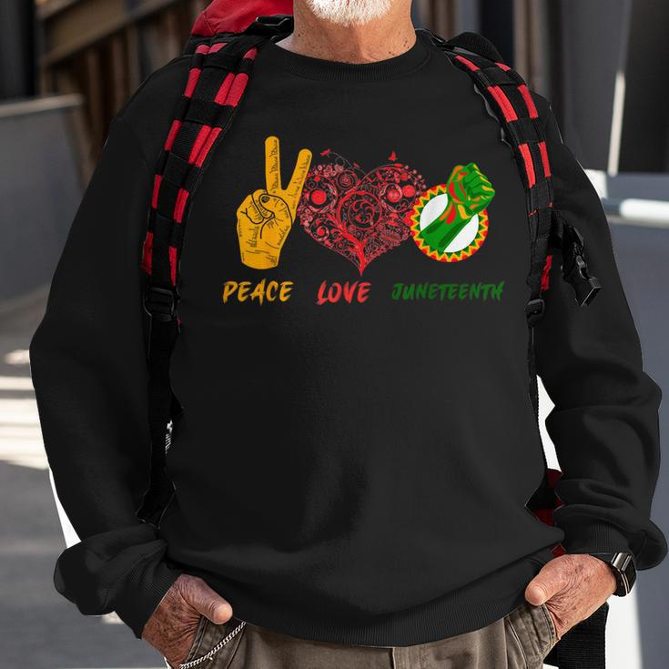 Peace Love Junenth Black History Pride African American Sweatshirt Gifts for Old Men