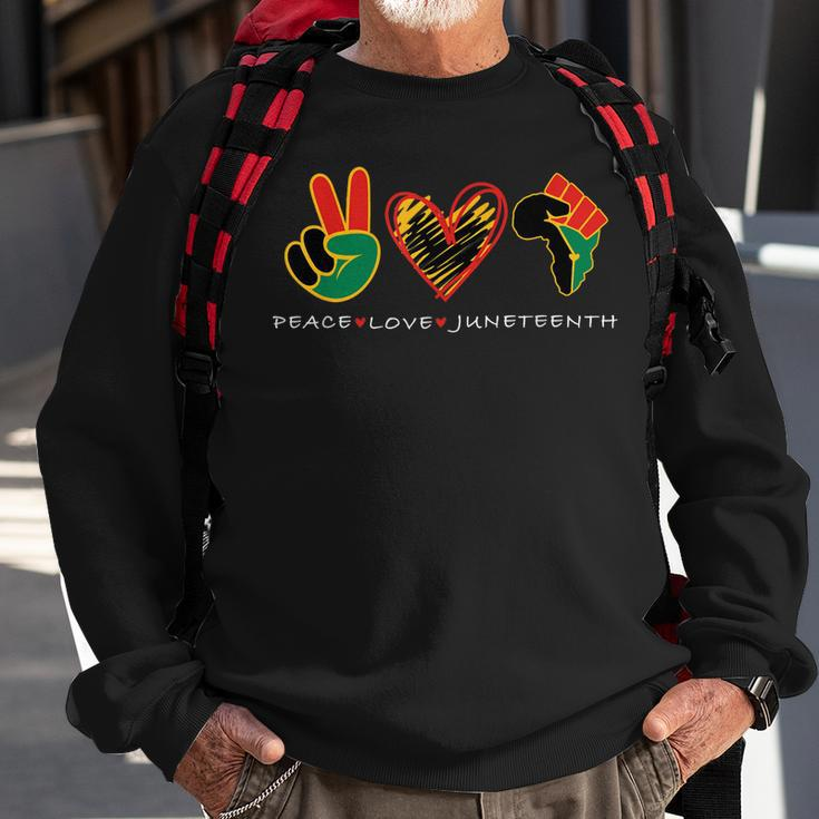 Peace Love Junenth Pride Black Remembering My Ancestors Sweatshirt Gifts for Old Men