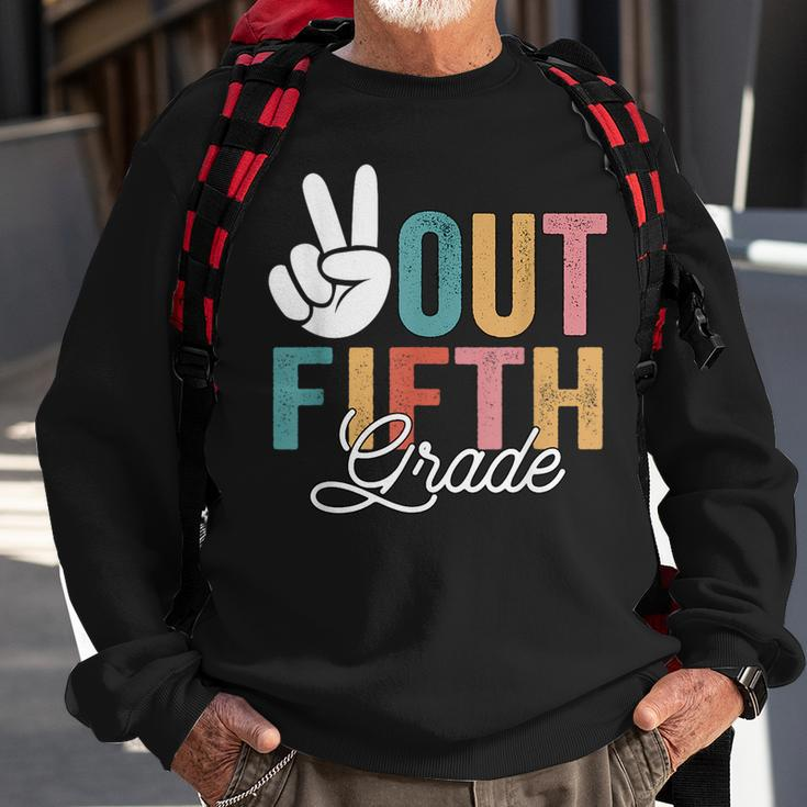 Peace Out Fifth Grade Last Day Of School 2023 Graduation Sweatshirt Gifts for Old Men