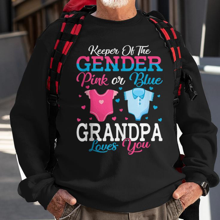 Pink Or Blue Grandpa Keeper Of The Gender Grandpa Loves You Sweatshirt Gifts for Old Men