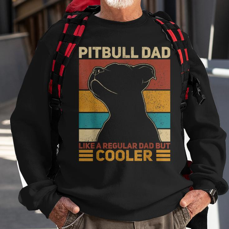 Pitbull Dad Like A Regular Dad But Cooler Pit Bull Owner Dog Sweatshirt Gifts for Old Men