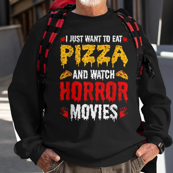 Pizza & Horror Movies Movies Sweatshirt Gifts for Old Men