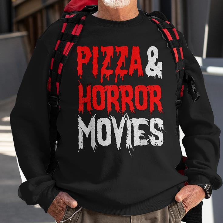Pizza And Horror Movies Pizza Horror Lover Movies Sweatshirt Gifts for Old Men