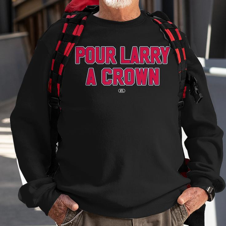 Pour Larry A Crown Funny Home Run Celebration Sweatshirt Gifts for Old Men