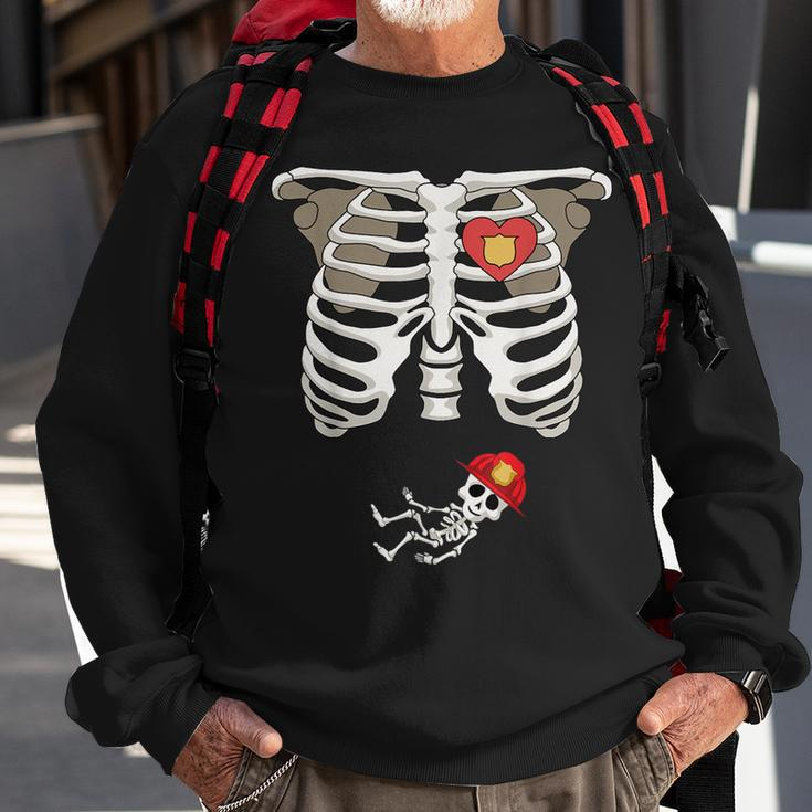 Pregnancy Skeleton Rib Firefighter Bump Sweatshirt Gifts for Old Men