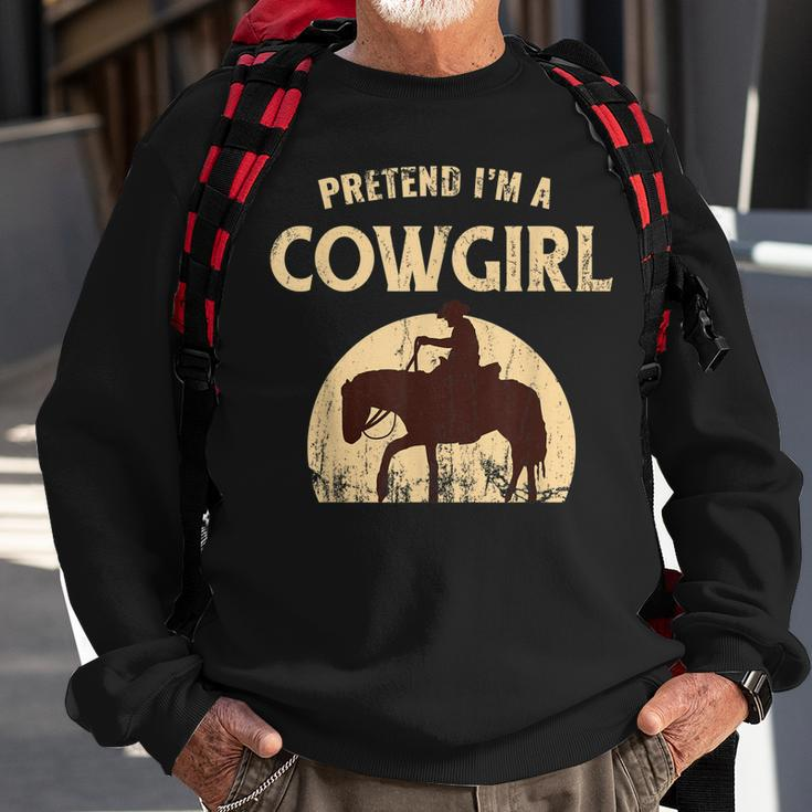 Pretend Im A Cowgirl Funny Halloween Party Costume Sweatshirt Gifts for Old Men