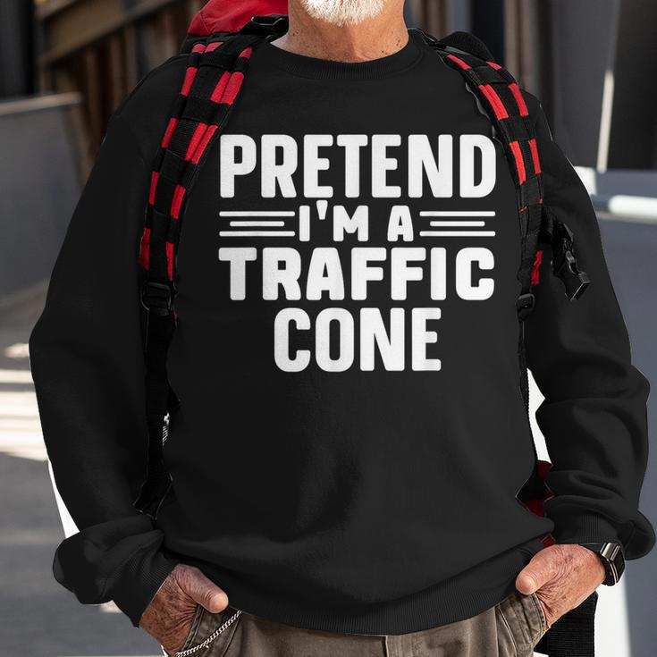 Pretend I'm A Traffic Cone Lazy Halloween Costume Sweatshirt Gifts for Old Men