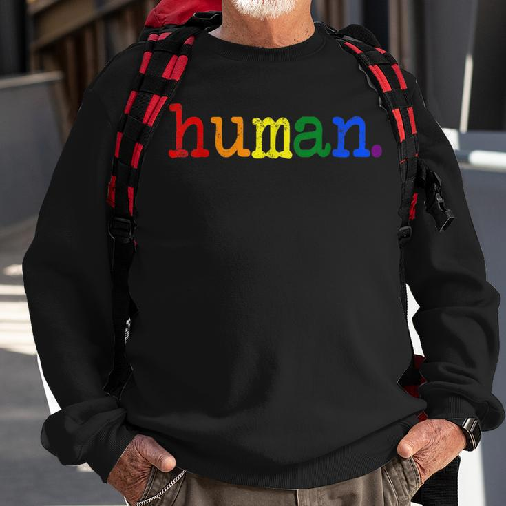 Pride Ally Human Lgbtq Equality Bi Bisexual Trans Queer Gay Sweatshirt Gifts for Old Men