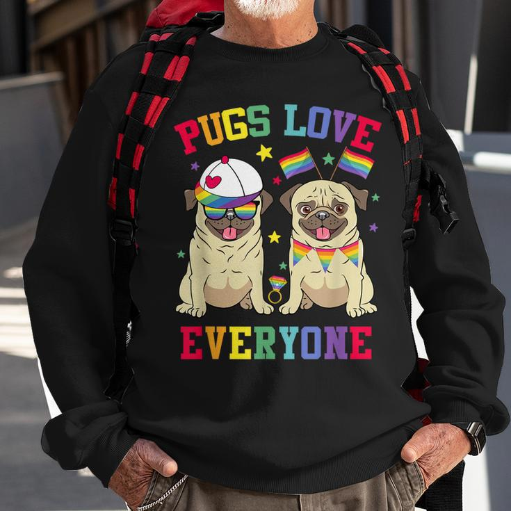 Pride Parade Pugs Love Everyone Lgbt Pugs Gay Pride Lgbt Sweatshirt Gifts for Old Men