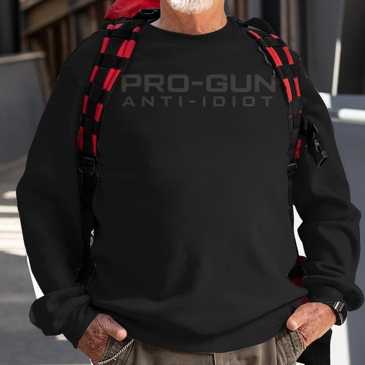 Pro Gun Anti Idiot On Back Gun Funny Gifts Sweatshirt Gifts for Old Men