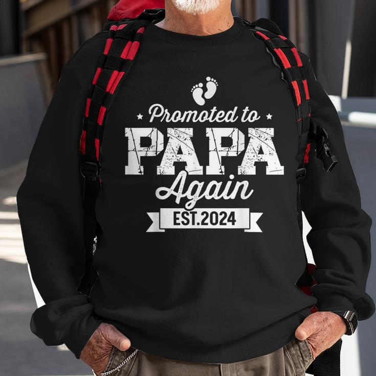 Promoted To Papa 2024 Again Fathers Day Soon To Be Dad Sweatshirt Gifts for Old Men