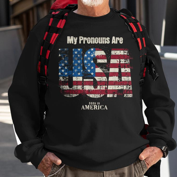 My Pronouns Are Usa 4Th Of July Celebration Proud American Sweatshirt Gifts for Old Men