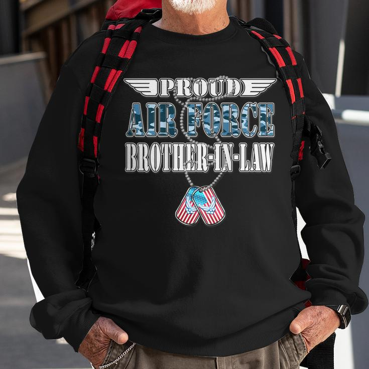 Proud Air Force Brotherinlaw Us Flag Dog Tag Wing Military Gift For Mens Sweatshirt Gifts for Old Men