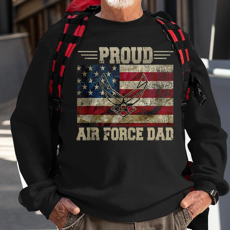 Proud Air Force Dad Military Veteran Pride Us Flag Gift For Mens Sweatshirt Gifts for Old Men