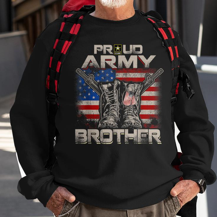 Proud Army Brother America Flag Us Military Pride Sweatshirt Gifts for Old Men
