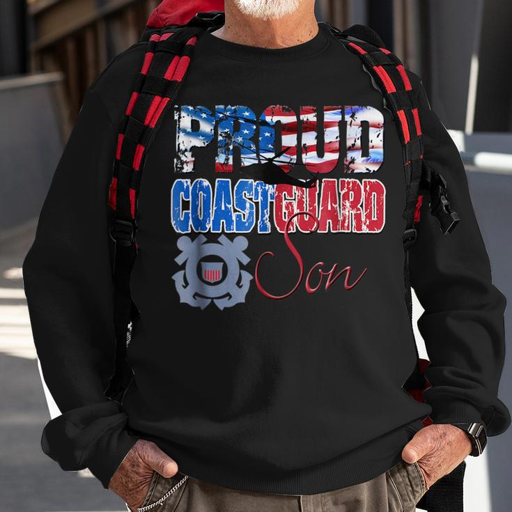 Proud Coast Guard Son Patriotic Usa Flag Men Patriotic Funny Gifts Sweatshirt Gifts for Old Men