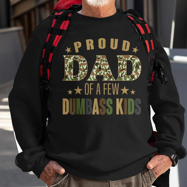 Proud Dad Of A Few Dumbass Kids Happy Vintage Fathers Day Sweatshirt Gifts for Old Men