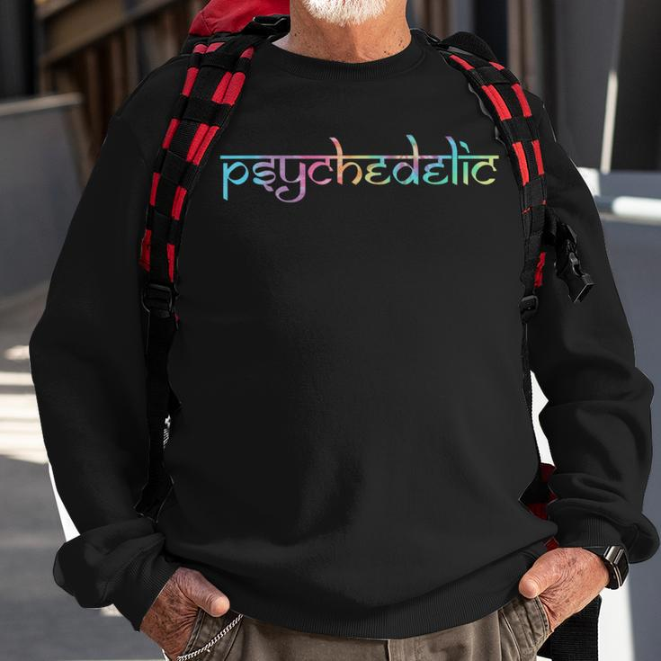 Psychedelic Sanskrit Tie Dye Sweatshirt Gifts for Old Men