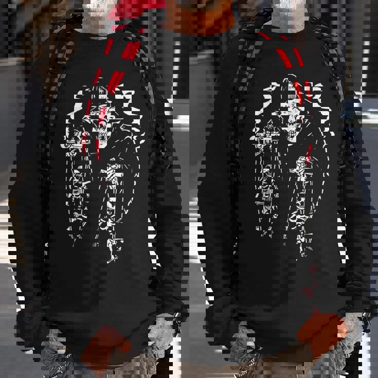 Psychobilly Horror Punk Rock Hr Skeleton Puppets Rock Sweatshirt Gifts for Old Men