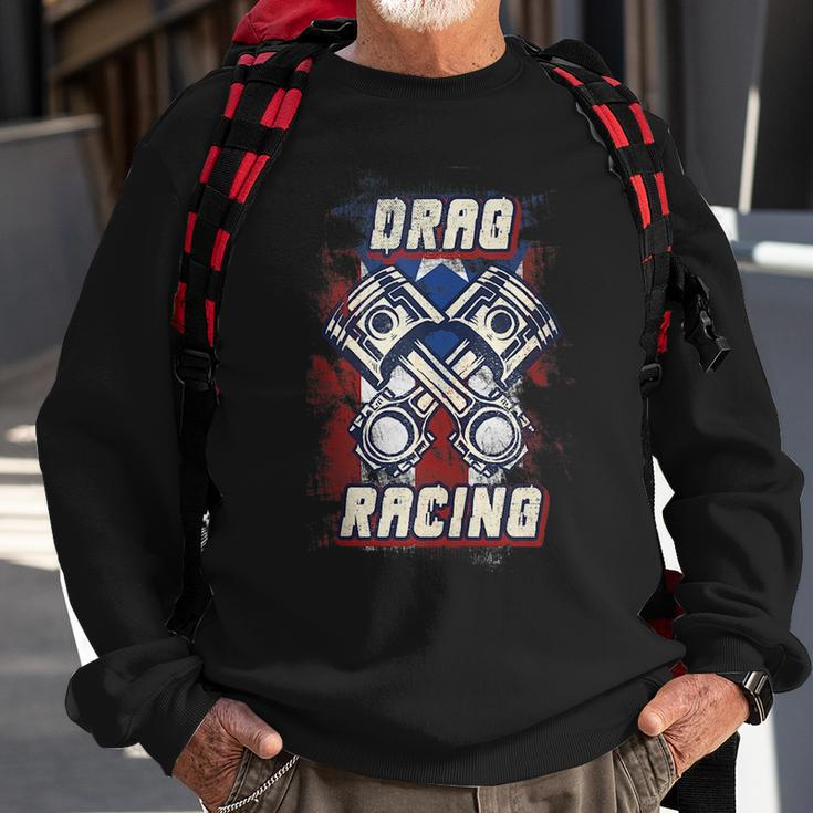 Puerto Rico Flag Drag Racing Fiebre Import Car Racers Racing Funny Gifts Sweatshirt Gifts for Old Men
