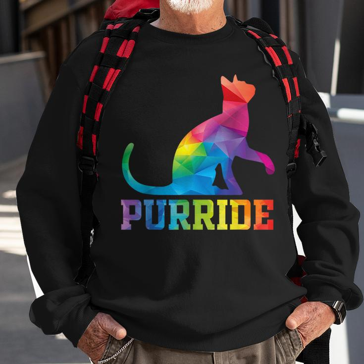 Purride Cat Gay Pride Lgbt Month 2023 Lgbt Love Cat Gift Sweatshirt Gifts for Old Men