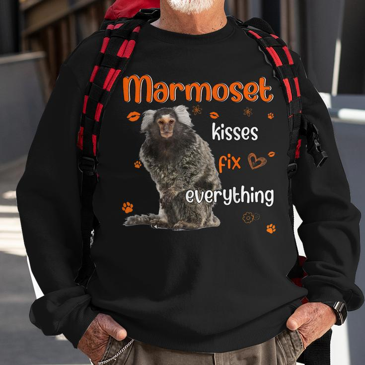 Pygmy Marmoset Kisses Fix Everything Heart Sweatshirt Gifts for Old Men