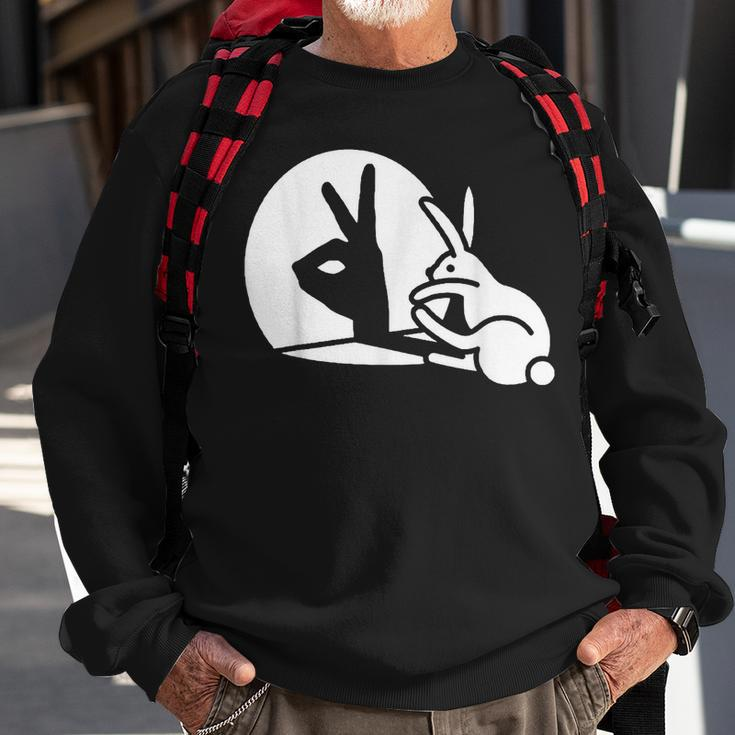 Rabbit Hand Shadow Puppets Sweatshirt Gifts for Old Men