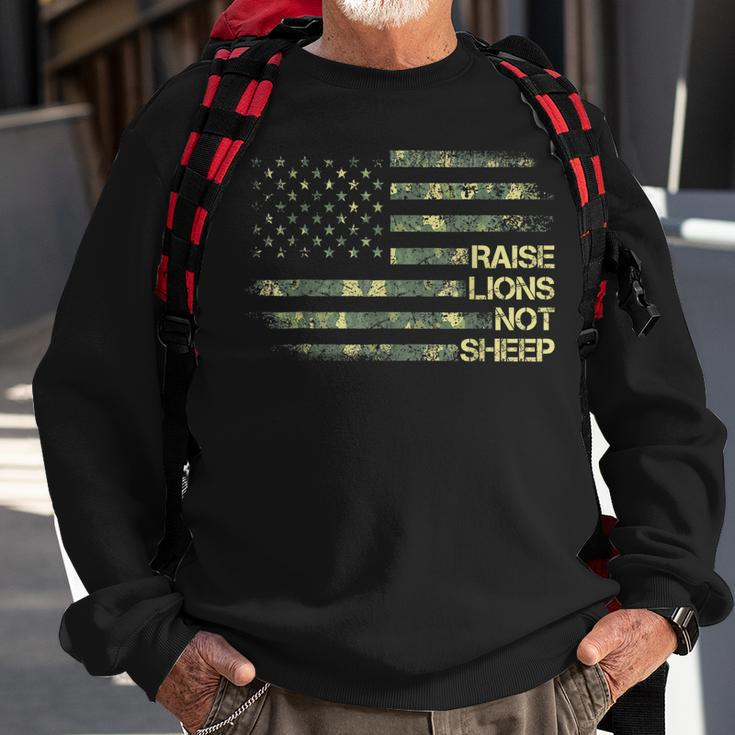 Raise Lions Not Sheep American Patriot Patriotic 4Th July Sweatshirt Gifts for Old Men