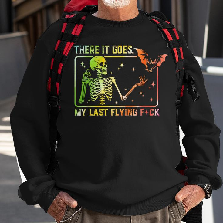 There It Goes My Last Flying Fuck Skeleton Tie Dye Sweatshirt Gifts for Old Men