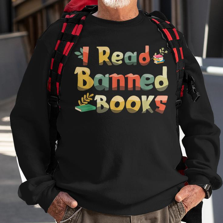 Read Banned Book Vintage Lover Reader Read Books Sweatshirt Gifts for Old Men