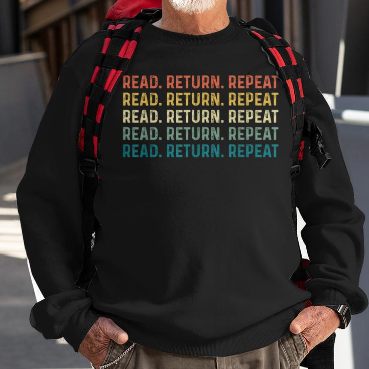 Read Return Repeat Cute Librarian Library Worker Sweatshirt Gifts for Old Men