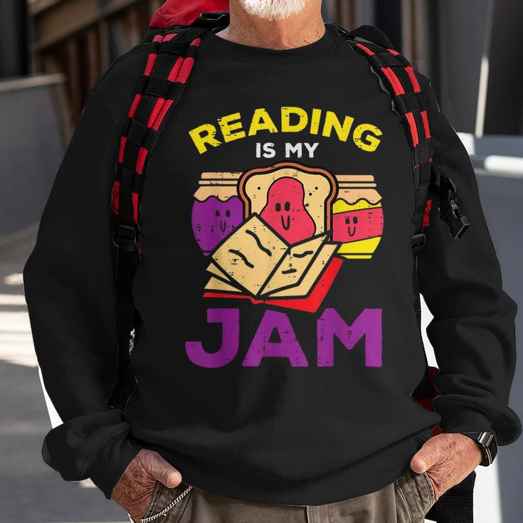 Reading Book Jam Toast Funny Food Pun Bookworm Librarian Reading Funny Designs Funny Gifts Sweatshirt Gifts for Old Men