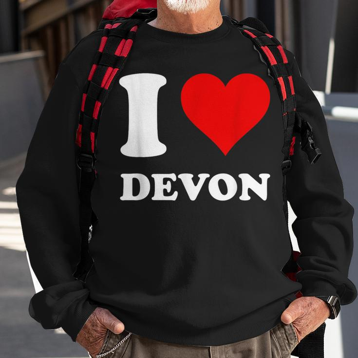 Red Heart I Love Devon Sweatshirt Gifts for Old Men