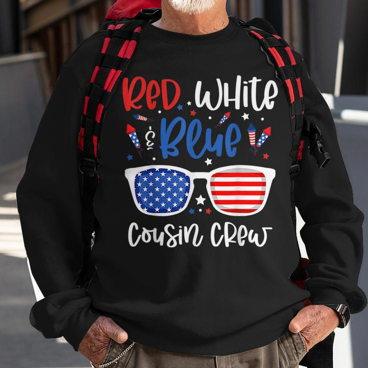 Red White & Blue Cousin Crew 4Th Of July Kids Usa Sunglasses Sweatshirt Gifts for Old Men