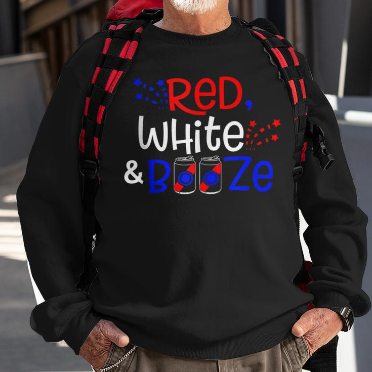 Red White And Booze Funny Adult 4Th Of July Sweatshirt Gifts for Old Men