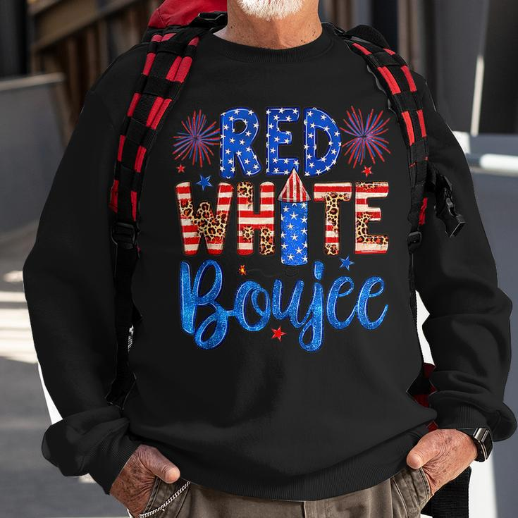 Red White & Boujee Summer Funny Drinking 4Th Of July Us Flag Sweatshirt Gifts for Old Men