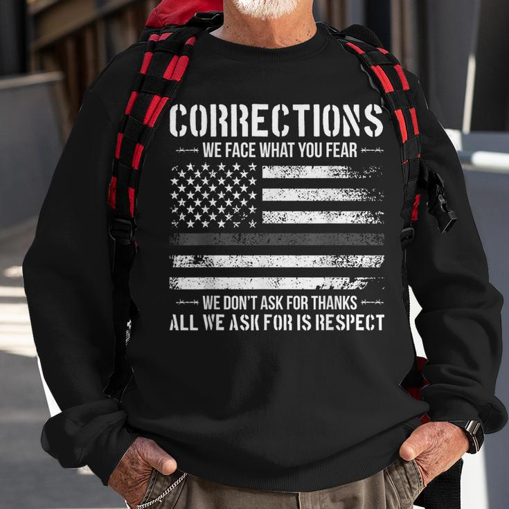 Respect Correctional Officer Proud Corrections Officer Sweatshirt Gifts for Old Men
