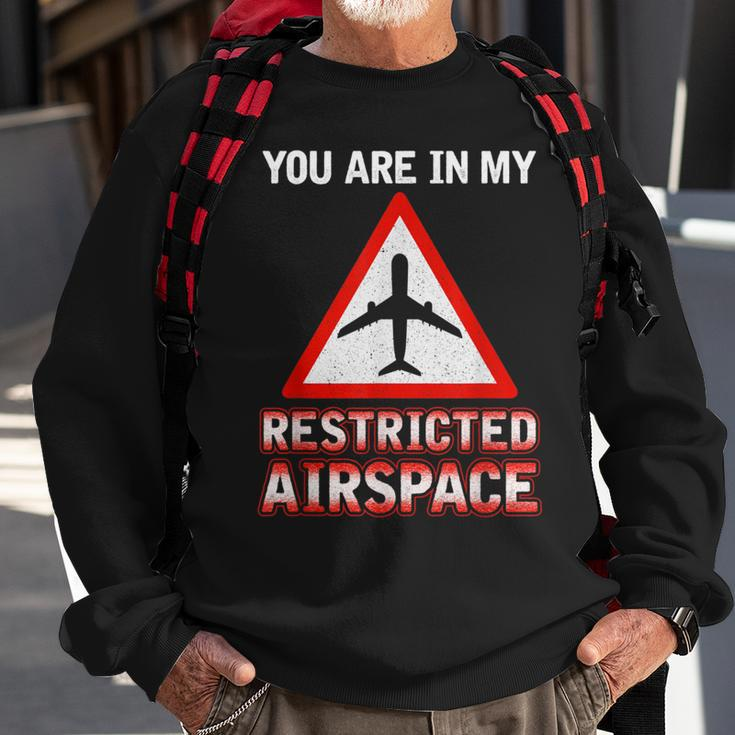 You Are In My Restricted Airspace Airplane Pilot Quote Sweatshirt Gifts for Old Men