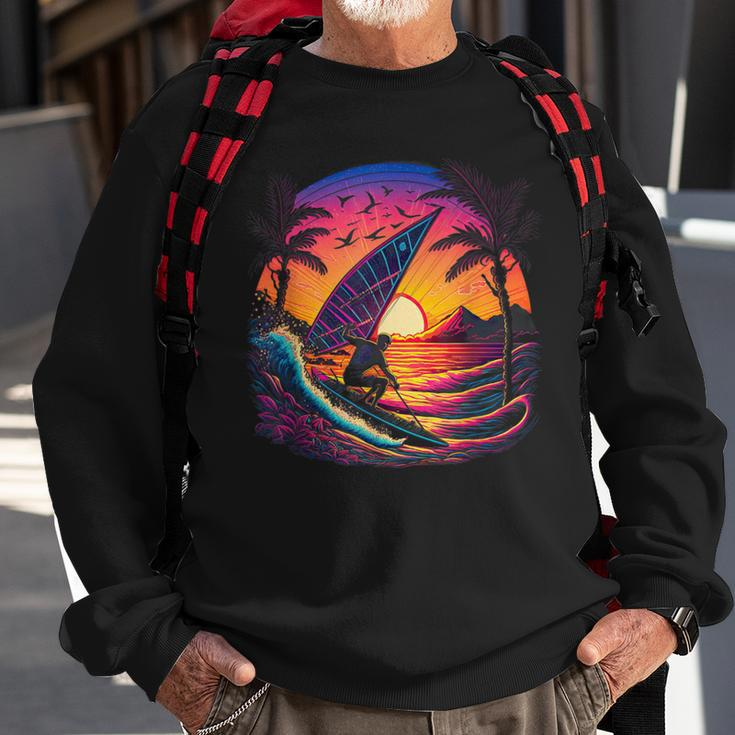 Retro Aesthetic Windsurfing Sweatshirt Gifts for Old Men