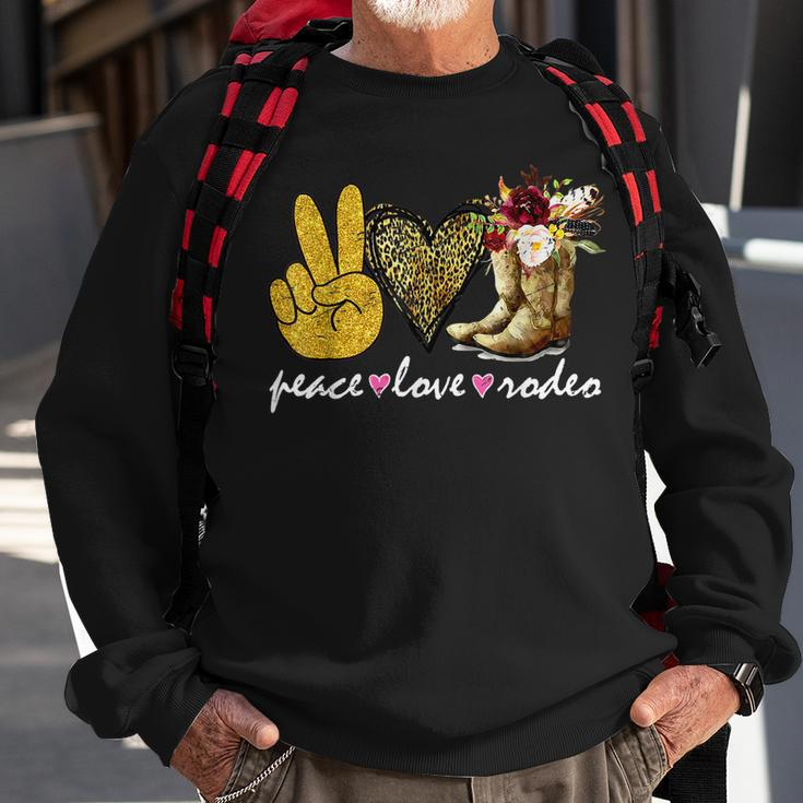 Retro Cowboy Boots Western Country Cowgirl Peace Love Rodeo Sweatshirt Gifts for Old Men