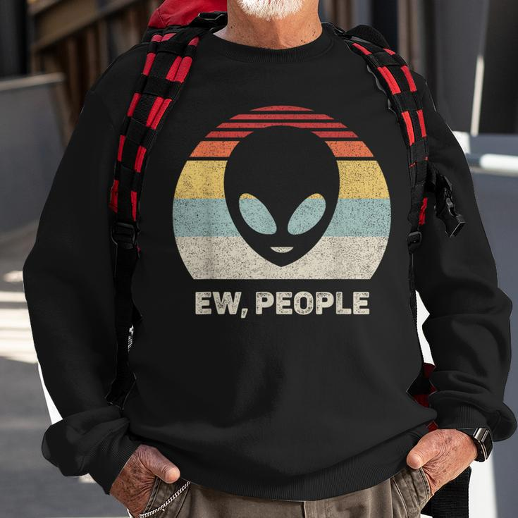 Retro Ew People With Alien Vintage Alien Sweatshirt Gifts for Old Men