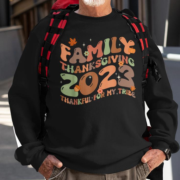 Retro Family Thanksgiving 2023 Thankful My Tribe Matching Sweatshirt Gifts for Old Men