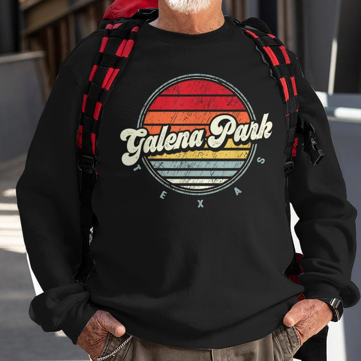 Retro Galena Park Home State Cool 70S Style Sunset Sweatshirt Gifts for Old Men