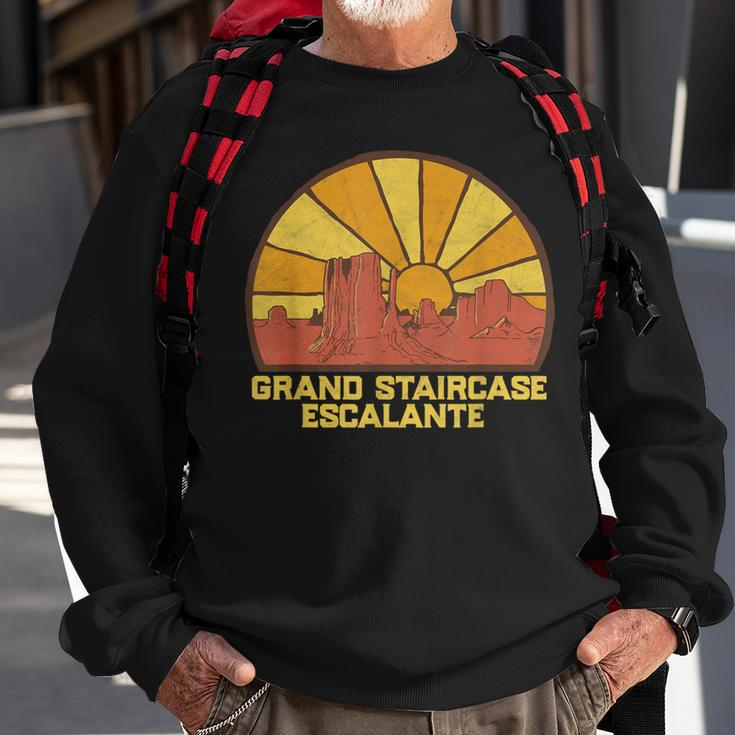 Retro Grand Staircase Escalante Sun Vintage Graphic Sweatshirt Gifts for Old Men