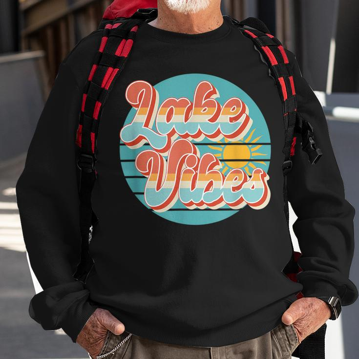 Retro Lake Vibes Summer Sweatshirt Gifts for Old Men