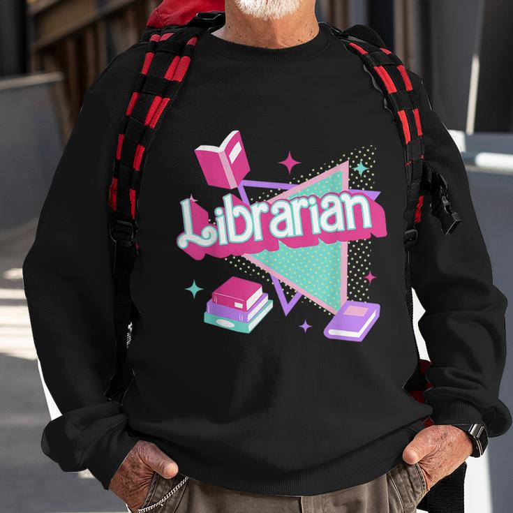 Retro Librarian 90S Library Staff Back To School Reading Sweatshirt Gifts for Old Men