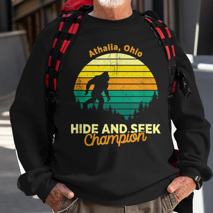 Retro Sasquatch Athalia Ohio Bigfoot State Souvenir Sweatshirt Gifts for Old Men